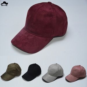 Maroon/Burgundy Suede Dad Hat